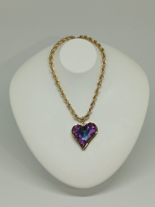 Aloura Luxe – Mor Kalpli Burma Zincir Çelik Kolye