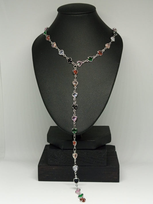 Aloura Luxe – Renkli Zirkon Taşlı Çelik Y Kolye