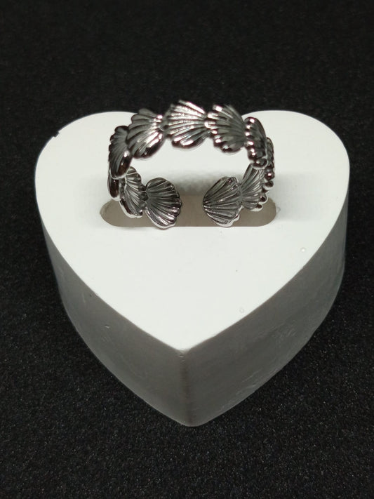 Kadın Gümüş Renkli Deniz Kabuğu Yüzük